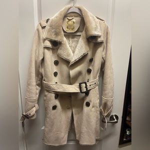 LAST DAY SALE - Lapel Faux Fur Lining Long Coat